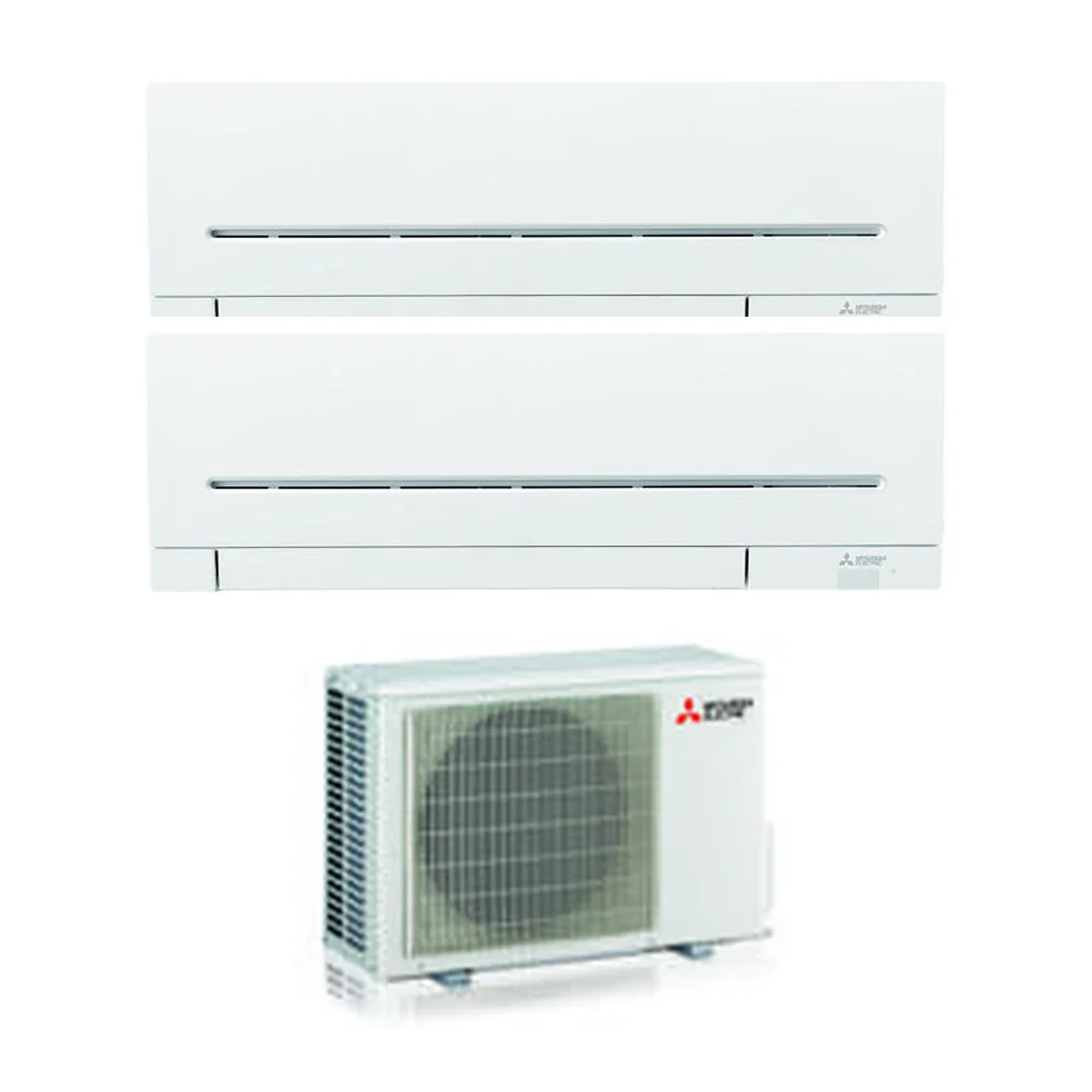 Kit dual split Mitsubishi Electric con due unità MSZ-AP e unità esterna MXZ